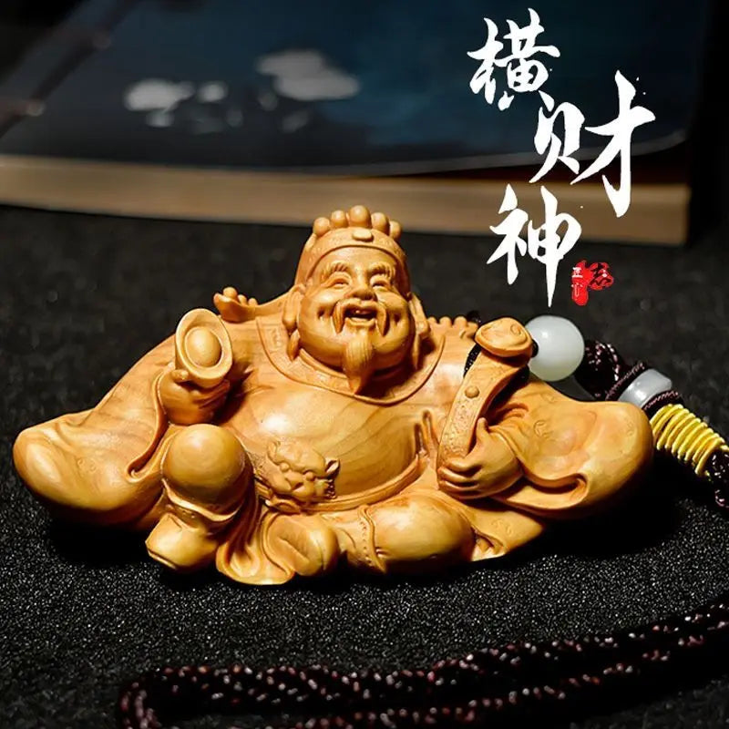 Xiaoye Huangyang Wooden Carved Treasure Attracting Financial Crocodile, Heng Caishen Ye, Handheld Toy Piece, Men's Literature an