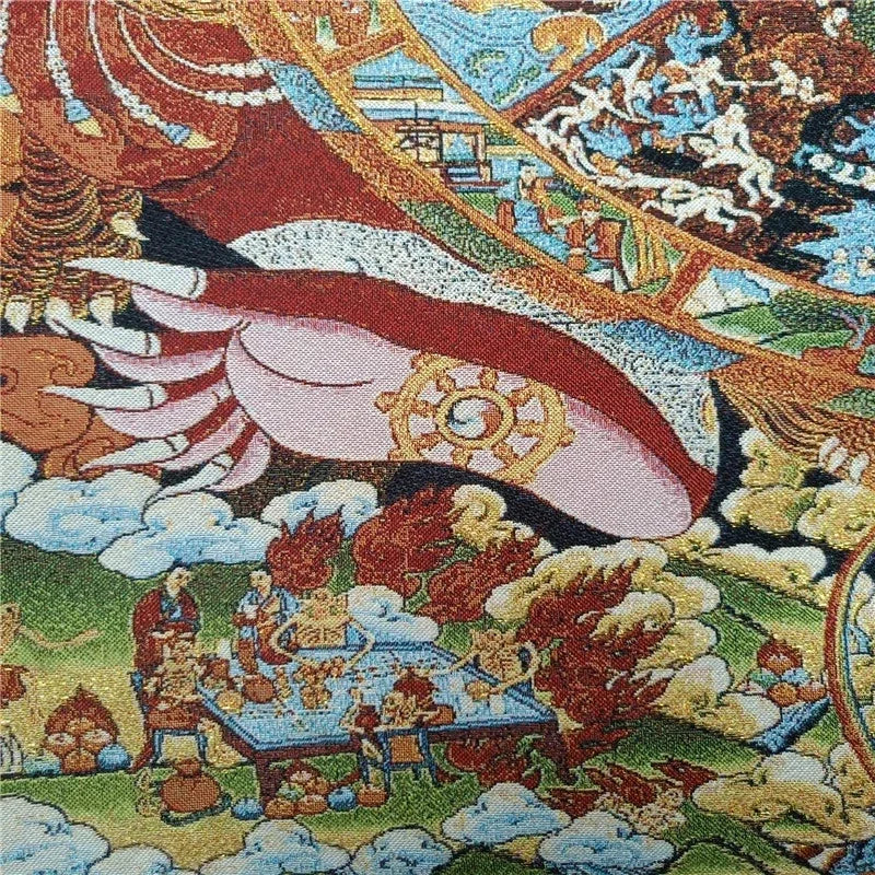 Xizang Buddha Silk Embroidery Nepal Gold Silk Thangka Portrait Six Reincarnation Thangka Embroidery