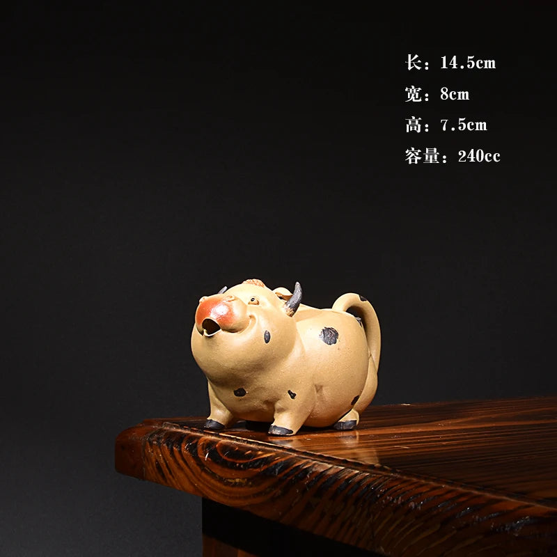 Xu Hailong Yixing Clay Tea Pitcher Boutique Bionic Device Supportable Cow Pitcher Tea Pot Tea Tray Utensils