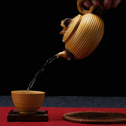 Xuan Carving Tea Set Handmade Creative Zisha Kung Fu Tea Set Set Household Vintage Upscale Tea Set