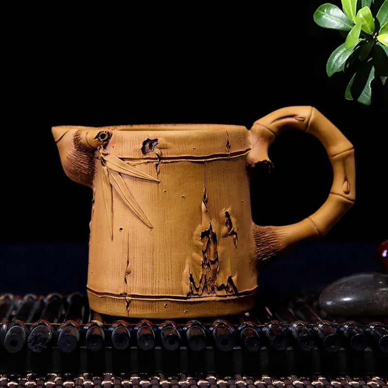 Xuandiao Kiln Yixing Bamboo Segment Household Tea Set Tea Serving Pot Fair Cup Pure Handmade Kung Fu Teapot Set