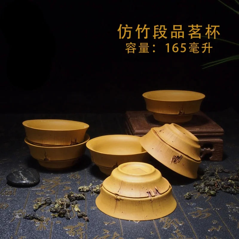 Xuandiao Kiln Yixing Household Imitation Bamboo Segment Pure Handmade Home Use Set Ingenious Production Tea Set Teapot Set