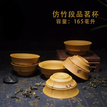 Xuandiao Kiln Yixing Household Imitation Bamboo Segment Pure Handmade Home Use Set Ingenious Production Tea Set Teapot Set