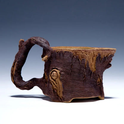 Xuandiao Kiln Yixing Household Imitation Wood Tea Serving Pot Fair Cup Tea Set Pure Handmade Tea Set Household Tea Set