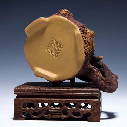Xuandiao Kiln Yixing Household Imitation Wood Tea Serving Pot Fair Cup Tea Set Pure Handmade Tea Set Household Tea Set