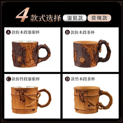Xuandiao Kiln Yixing Silvering Plated Cup Boccaro Cup Pure Handmade Cup with Handle Small Teacup Single Tea Cup Master Cup Bowl