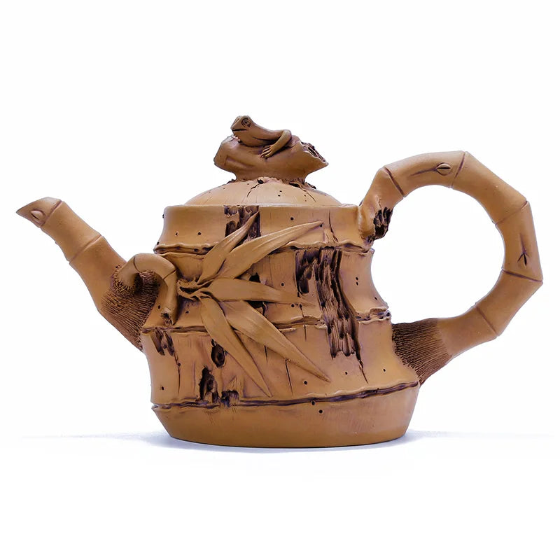 Xuandiao Yixing Famous Teapot Pure Handmade Raw Ore Gourd Bamboo Section Teapot Tea Set Household
