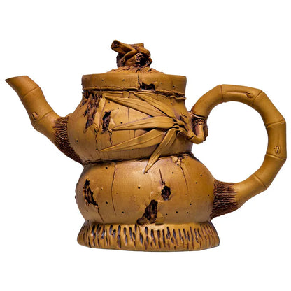 Xuandiao Yixing Famous Teapot Pure Handmade Raw Ore Gourd Bamboo Section Teapot Tea Set Household