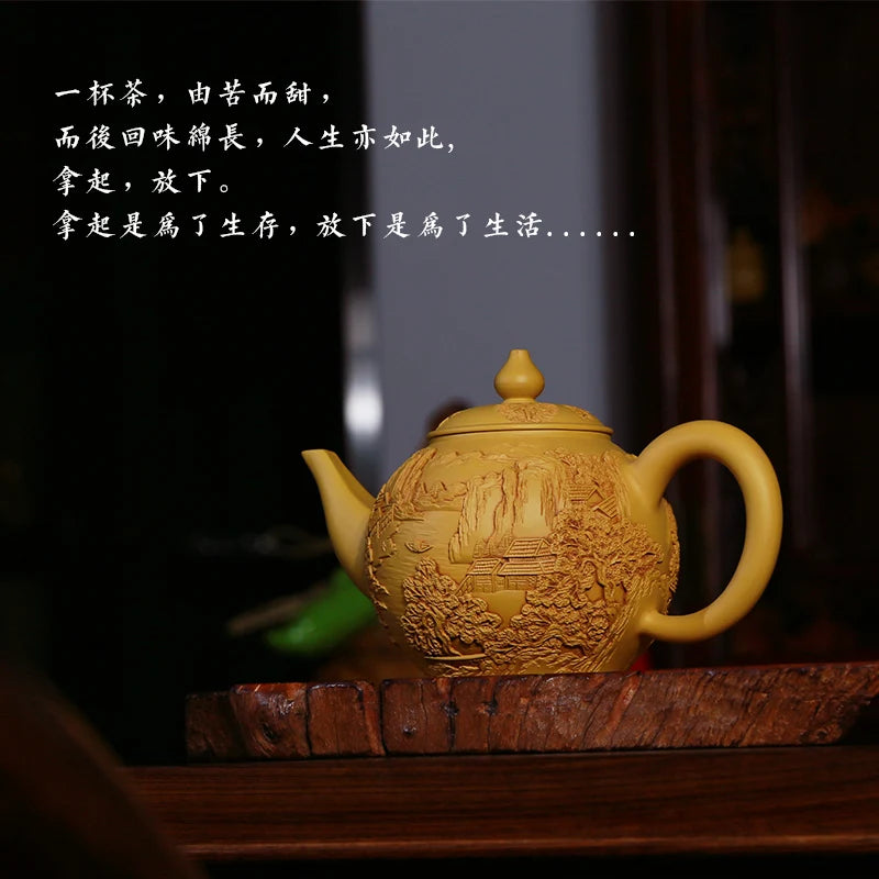 Xuandiao Yixing Famous Teapot Pure Handmade Raw Ore Piano Shushan Teapot Teapot Tea Set Home
