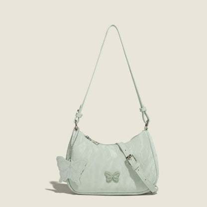 Y2k Butterfly Sweet Chic Simple Underarm Shoulder Bags For Women Large Capacity Zipper Handbags Female 2024 New Casual Bolsas