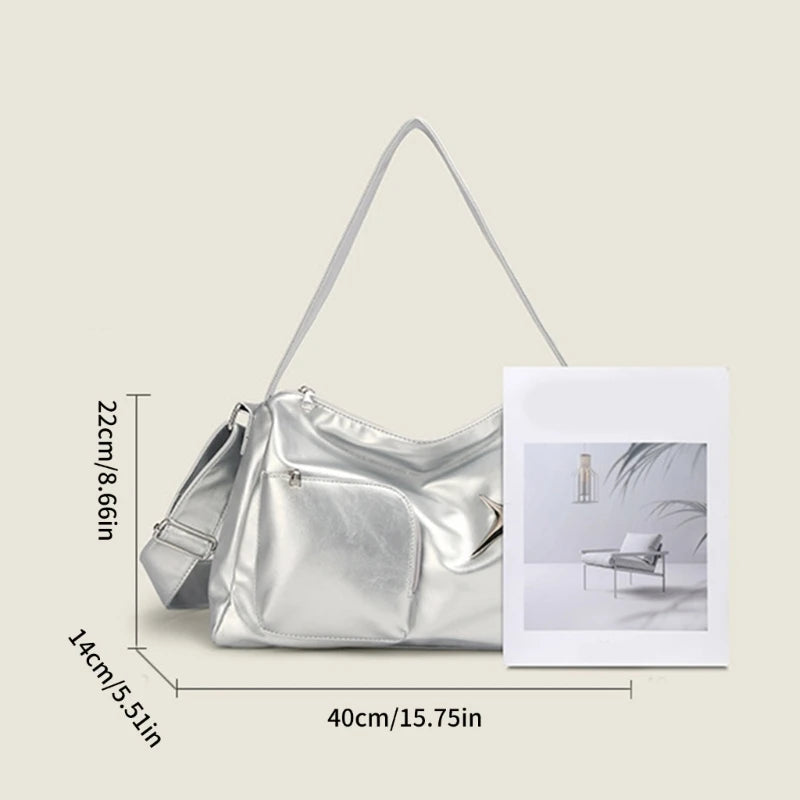 Y2k Shoulder Bag Commute Bag Handbag Casual Shopping Tote Bag for Travel, Work