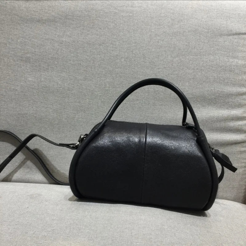Y2k Vintage Genuine Leather Crossbody Bags for Women Fashion Casual Shoulder Bags 2024 Trend New Zipper Women's Handbags