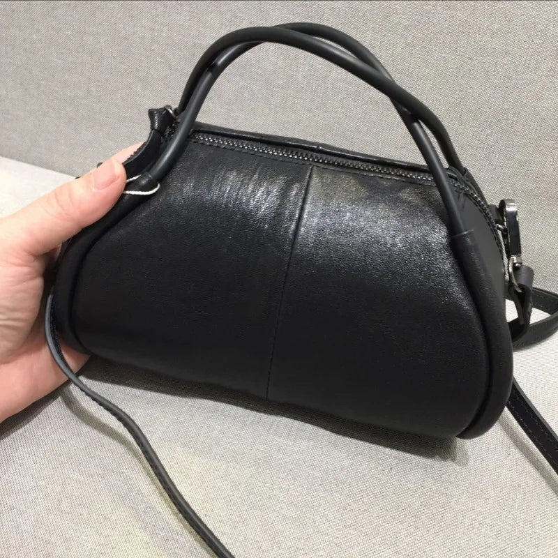 Y2k Vintage Genuine Leather Crossbody Bags for Women Fashion Casual Shoulder Bags 2024 Trend New Zipper Women's Handbags