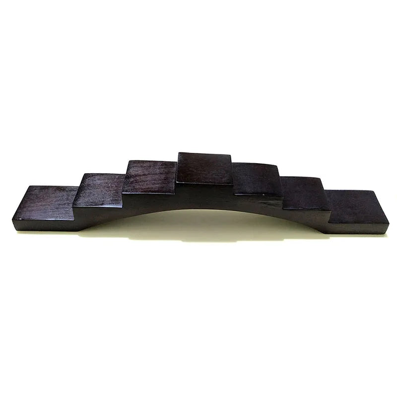 Y5455 - 33 CM Long Wood 7-layer Stand for Snuff Bottles or Netsuke Curios