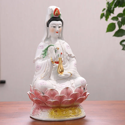YOU QIU BI YING Goddess GUAN YIN bodhisattva BUDDHA figure home Altar Shrine Worship efficacious Talisman Porcelain statue