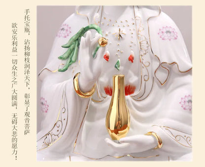 YOU QIU BI YING Goddess GUAN YIN bodhisattva BUDDHA figure home Altar Shrine Worship efficacious Talisman Porcelain statue