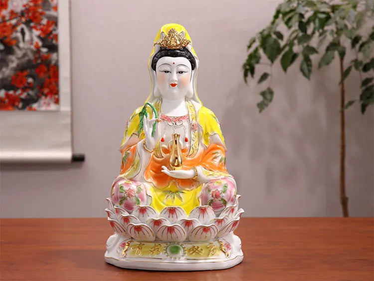 YOU QIU BI YING Goddess GUAN YIN bodhisattva BUDDHA figure home Altar Shrine Worship efficacious Talisman Porcelain GOOD statue