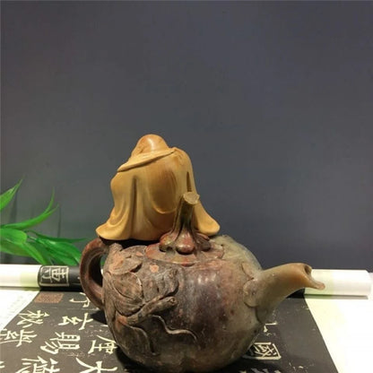 Yaibai boxwood carving Zen Maitreya Buddha small decoration solid wood carving living room desk Buddha ornamental crafts