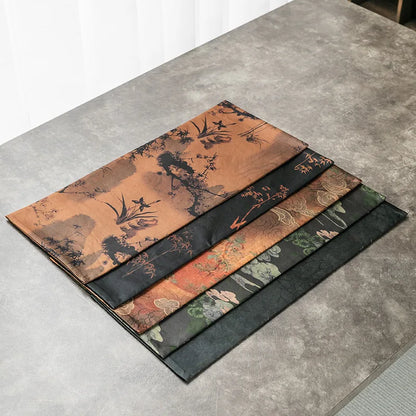 Yarn Tea Mat Red Cloud Yarn Small Tea Seats Chinese Zen Gupu Tea Tray Mat Advanced Table Runner Tablecloth Tea Towel Tea Napkin