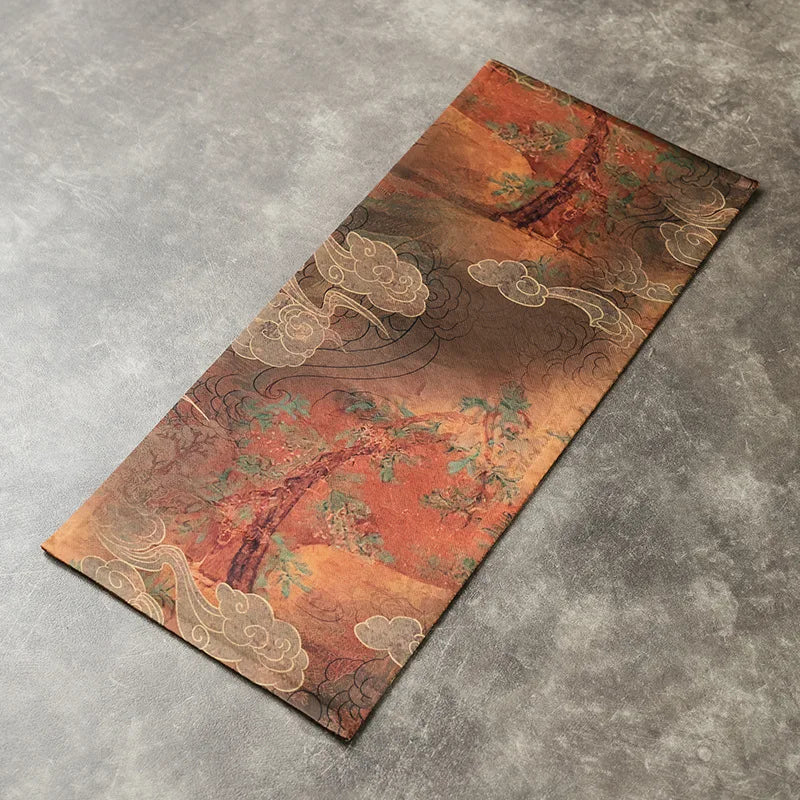 Yarn Tea Mat Red Cloud Yarn Small Tea Seats Chinese Zen Gupu Tea Tray Mat Advanced Table Runner Tablecloth Tea Towel Tea Napkin