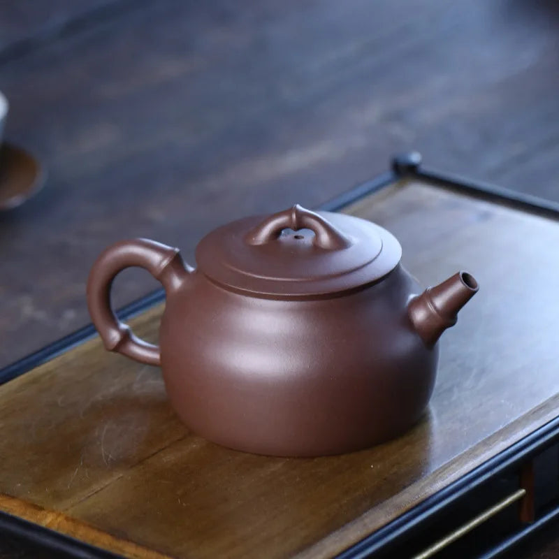Yipin Qinglian-Handmade Mud-painted Lotus Teapot, Zisha Teapot, Yixing Handmade Pot, Kung-Fu Teaware, Purple Clay Drinkware