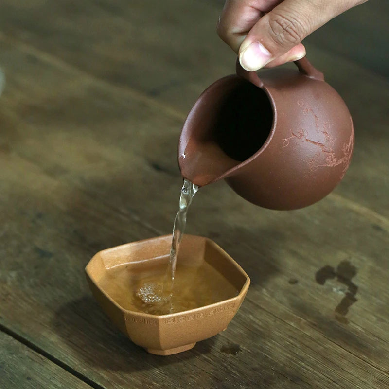 Yishuitang Yixing pure handmade Zisha fair cup bottom slot qingduanni yazhuo fair cup Chahai 230 ml