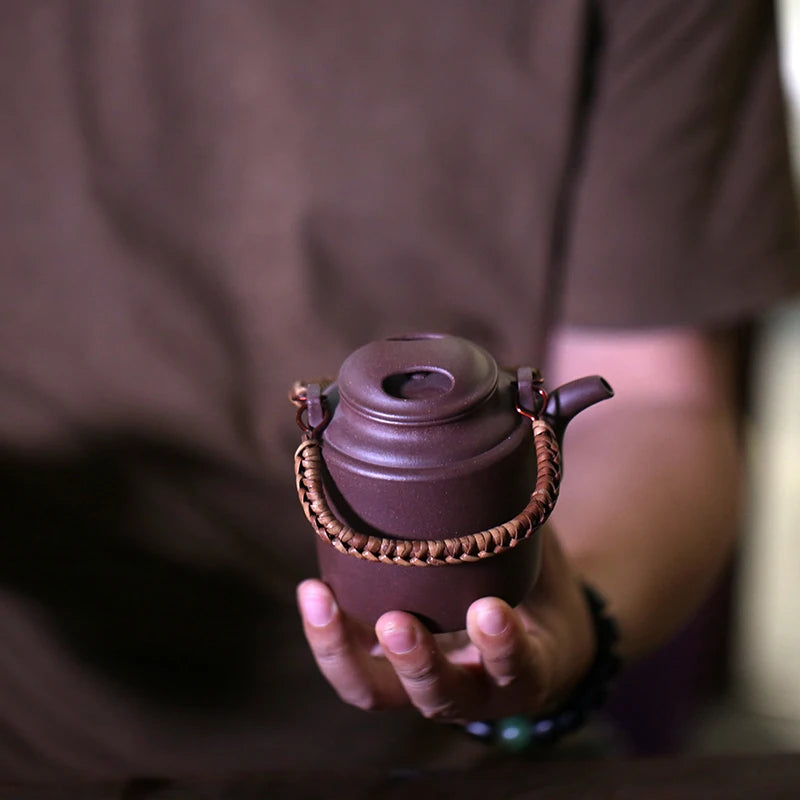 Yishuitang Yixing purple clay teapot household teapot raw ore pure handmade Purple mud cow lid bucket teapot 250ml