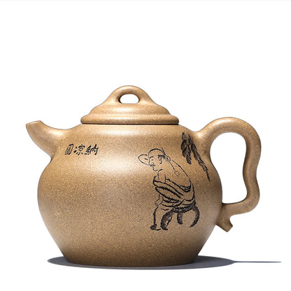 Yishuitang Yixing purple clay teapot set raw ore handmade sesame segment clay Fuan gourd pot 320ml