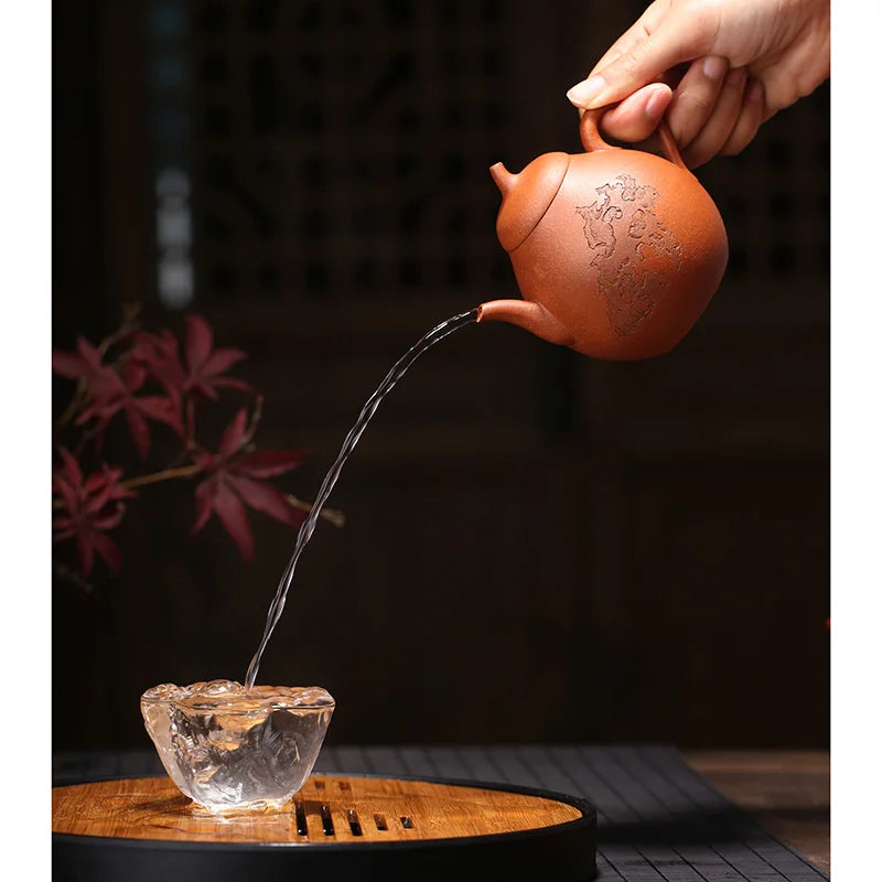 Yishuitang purple clay teapot Yixing famous hand made hongjiangpo clay melon pear teapot 250ml collection
