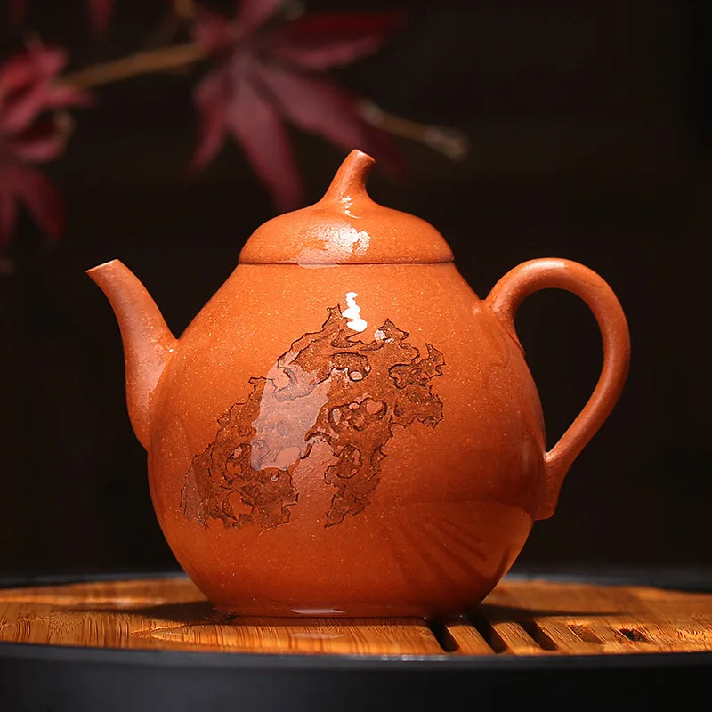 Yishuitang purple clay teapot Yixing famous hand made hongjiangpo clay melon pear teapot 250ml collection