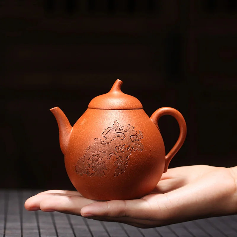 Yishuitang purple clay teapot Yixing famous hand made hongjiangpo clay melon pear teapot 250ml collection