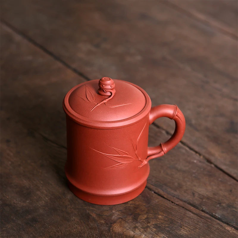 Yishuitang raw ore Zisha Cup Yixing handmade bamboo cup big tea cup cover cup rising