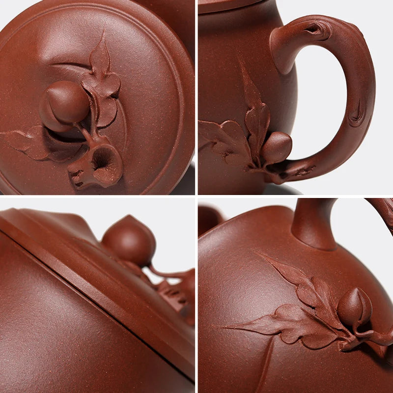 Yishuitang raw ore purple sand cup Yixing handmade Shoutao cup big tea cup cover cup raw ore bottom groove cleaning