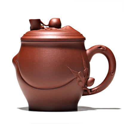 Yishuitang raw ore purple sand cup Yixing handmade Shoutao cup big tea cup cover cup raw ore bottom groove cleaning
