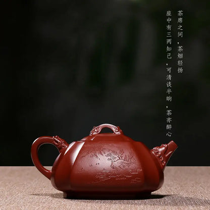 Yixing Authentic Purple Clay Pot, Pure Handmade Raw Ore, Dahongpao Longzun Pot, Household Tea Set, Teapot, Drinkware for Green