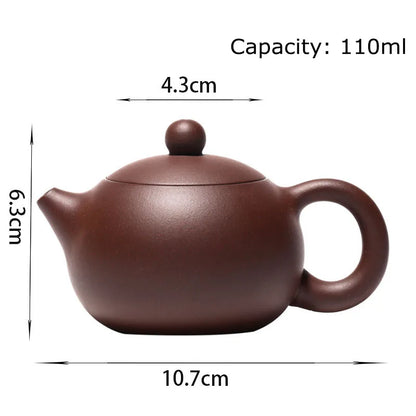 Yixing Boutique Purple Clay Teapots 110ml Ball Shaped Infuser Xishi Tea Pot Beauty Kettle Customized Zisha Tea Set Drop Shipping
