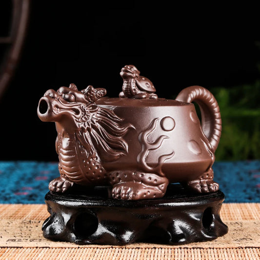Yixing-Bronze Antique Purple Clay Teapot, Raw Ore Red Mud Filter Teapot, Large Capacity Tea Pot, Kungfu Teaset