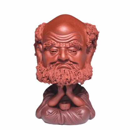 Yixing Character Buddha Monk Sculpture Purple Clay Tea Pet Handmade Tea Figurine Ornaments Chinese Tea Set Decors Art Gifts