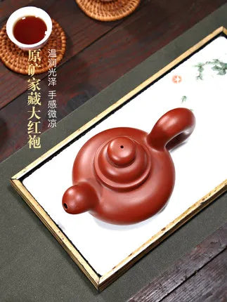 Yixing Chinese Famous Zisha Pot Handmade Squirrel Purple Clay Teapot Leaking Home Kung Fu Black Tea Dahongpao Twaware