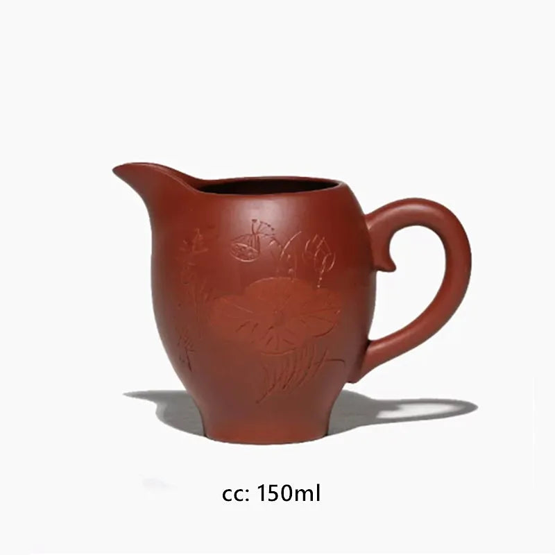 Yixing Classic Purple Clay Fair Cup Handmade Cha Hai Teacup Chinese Tea Set Accessories Drinkware Tea Ceremony Supplies 180ml