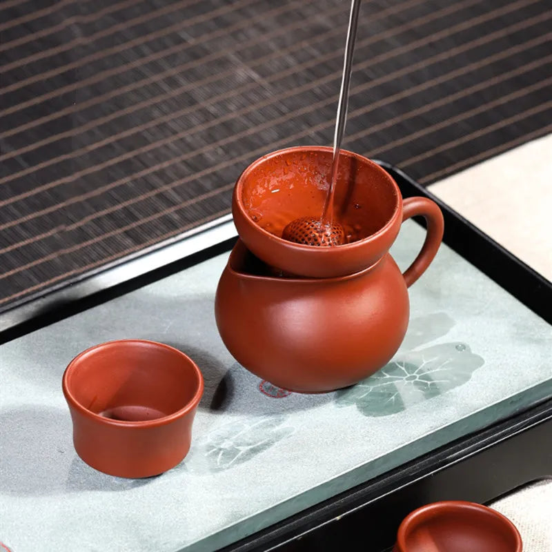 Yixing Classic Purple Clay Fair Cup Handmade Cha Hai Teacup Chinese Tea Set Accessories Drinkware Tea Ceremony Supplies 180ml
