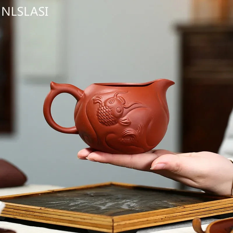 Yixing Classic purple clay Fair Cup Cha Hai Master Teacup Handmade Tea set Accessories Dahongpao Customized  Authentic 300ml