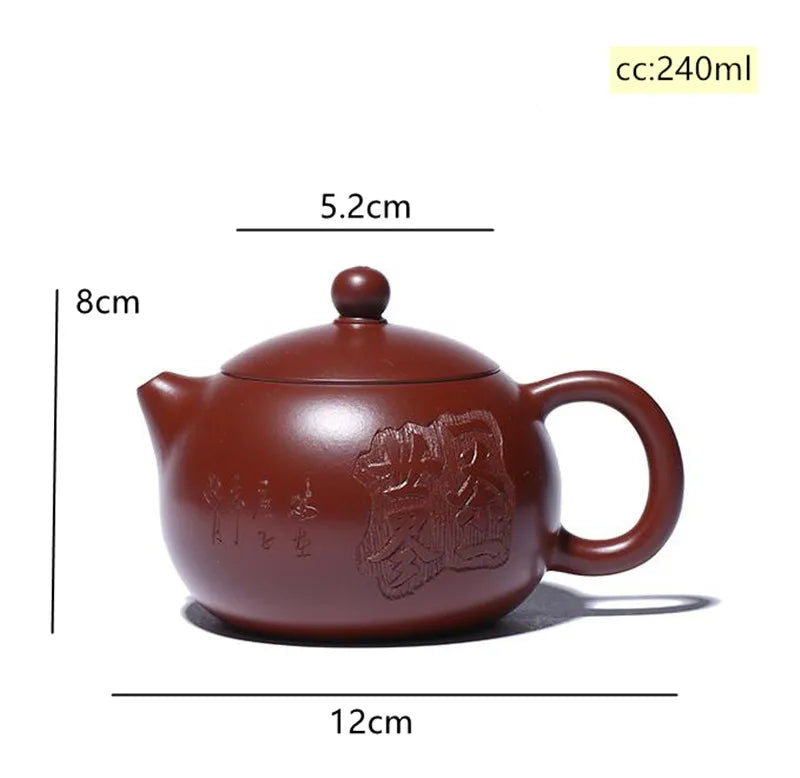 Yixing Classic tea pot Purple Clay Xishi filter Teapots beauty kettle Raw ore Purple mud Handmade Tea set authentic 240ml