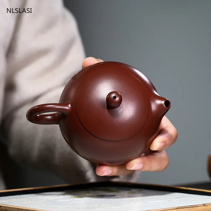 Yixing Classic tea pot Purple Clay Xishi filter Teapots beauty kettle Raw ore Purple mud Handmade Tea set authentic 240ml