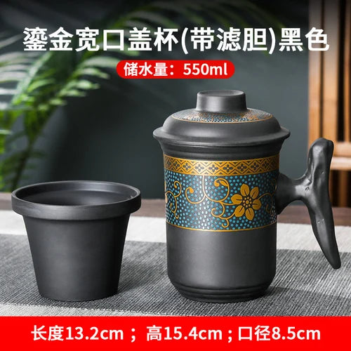 Yixing Clay Teapot, Chinese Style, Retro Teapot, Gilded Household, Simple Japanese Tea Maker, Kungfu Tea Set