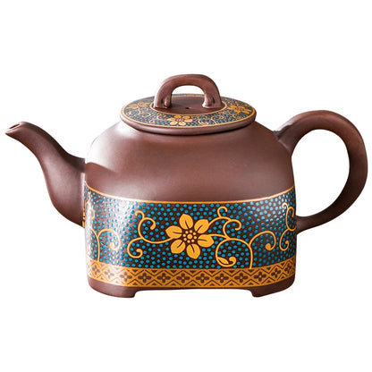 Yixing Clay Teapot, Chinese Style, Retro Teapot, Gilded Household, Simple Japanese Tea Maker, Kungfu Tea Set