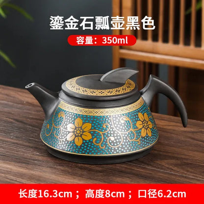 Yixing Clay Teapot, Chinese Style, Retro Teapot, Gilded Household, Simple Japanese Tea Maker, Kungfu Tea Set