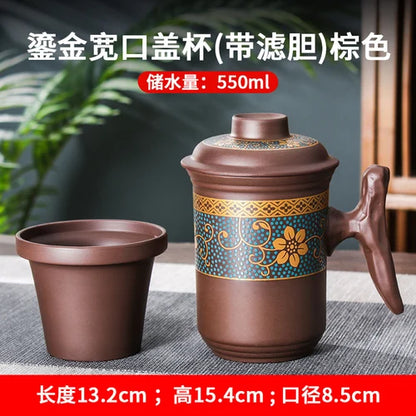 Yixing Clay Teapot, Chinese Style, Retro Teapot, Gilded Household, Simple Japanese Tea Maker, Kungfu Tea Set