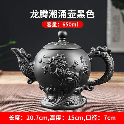Yixing Clay Zisha Teapot Large Handmade Dragon Teapot Single Pot Ceramic Household Kungfu Tea Set Tea  650ml