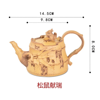 Yixing Famous Teapot Pure Handmade Raw Ore Bamboo Segment Teapot Chen Dongzhu Live Broadcast Tea Set Home